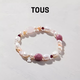 桃丝熊（TOUS）Pearls系列925银粉石榴石简约珍珠手链生日礼物 粉色