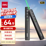 得力（deli）翻页笔教师用ppt投影笔激光翻页笔激光笔演讲笔 无线演示翻页器课件笔 逗猫笔绿光 黑色MA58-G
