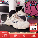 FILA 斐乐猫爪鞋4代女鞋老爹鞋情侣运动鞋复古时尚休闲鞋网面透气 【女款】古白色/白天鹅-AW 40