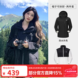 骆驼（CAMEL）三防冲锋衣户外登山服防风防水防污三合一运动外套 3513A5，幻影黑，女（直筒偏微宽松） L