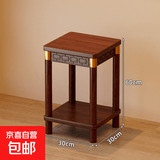 中式花架客厅落地式鱼缸架盆景架茶室宋代美学花台收纳架展示架子 【全实木】胡桃色花台-60高【加厚加固】