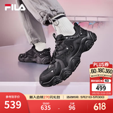 FILA 斐乐猫爪鞋4代女鞋老爹鞋情侣运动鞋复古时尚休闲鞋网面透气 【男款】黑-BK 44