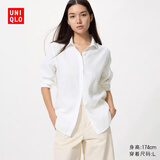 优衣库女装法国麻衬衫/长袖衬衣26春夏新款483868 00 白色 M