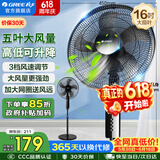 格力（GREE）电风扇家用大风量落地扇立式节能电扇客厅卧室宿舍摇头定时空气循环风扇台地两用排气扇空调伴侣 【黑色】16吋大扇叶大风量经典款 4012-WG