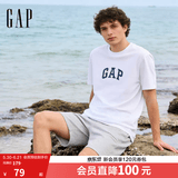 GAP男女装春季款纯棉字母logo短袖T恤常规上衣美版570044 白色 XS 美码 S亚洲码175/88A 【偏小，建议选大一码】