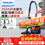 飞利浦（PHILIPS）家用吸尘器卧式手持大功率强力除螨吸毛吸灰吸尘器FC9351