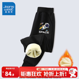 真维斯儿童裤子男童秋冬加绒休闲运动裤帅气加厚保暖百搭外穿中大童卫裤 黑 J飞行宇航X 120