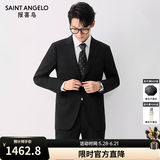 报喜鸟西服套装男装【澳洲羊毛/人生第一套】商务正装通勤西装西裤套装 E款 （黑色84.4%羊毛） 50 A(180/100) /请备注腰围或裤子