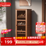 安尔雅新中式鞋柜门口简易鞋架家用收纳透气大容量多层玄关柜 单门款