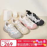 骆驼（CAMEL）丑萌登山鞋女时尚撞色户外休闲鞋 L24S076620 米/银/黄 36