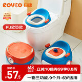 日康（rikang）儿童马桶 1-3-6岁宝宝坐便器便盆 PU软垫三合一功能 蓝色X2004-2