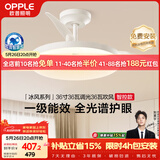 欧普照明（OPPLE）风扇灯护眼全光谱智控LEDRa95餐厅护眼卧室灯36寸 冰风白
