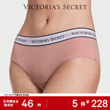 维多利亚的秘密 维密棉质舒适内裤logo腰带中腰女三角裤简约送女友礼物红色 98S9百合粉-6819 11256819 1条 M