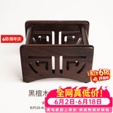 容山堂 茗末 黑檀木茶垫杯垫实木功夫茶杯托茶托隔热垫镶锡茶道配件 黑檀木杯垫收纳盒-镂空款