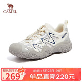 骆驼（CAMEL）溯溪鞋男撞色拼接绑带户外鞋 L14S469663 米白/灰/深蓝(男款) 41