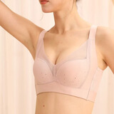 尼珂莉（niKeLI）无痕内衣女夏季超薄款聚拢无钢圈女士文胸收副乳防下垂调整型大码 粉肤色 85D (38)