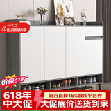 普派鞋柜家用门口鞋架现代简约客厅入户玄关柜大容量鞋柜收纳柜 莫兰迪灰色140*32*100cm