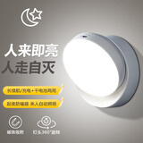 大九卫智能无线人体感应灯 家用过道楼梯自动亮灯LED光控卧室厕所起夜灯 白光【人体感应】充电+干电池两用 免布线-免打孔
