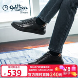 金利来（Goldlion）【春夏焕新】男鞋时尚个性板鞋舒适系带休闲鞋55323073901A黑40