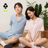有棵树男士睡衣男7A抗菌含竹纤维透气可外穿短袖情侣家居服套装女士 【男款】浅灰 L
