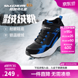 Skechers斯凯奇儿童秋冬休闲男女童二棉鞋轻质加绒保暖靴405222L/302583L 男童/黑色/宝蓝色/BKRY 35