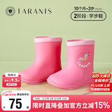 泰兰尼斯儿童雨鞋春款男童女童防滑宝宝胶鞋雨靴时尚小孩水鞋中筒 粉色 21 内长14cm