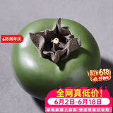 容山堂紫砂小柿子茶宠摆件事事如意家用可养功夫茶具茶桌茶玩配件 紫砂仿生茶宠摆件-翠青
