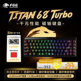 美加狮TITAN68Turbo电竞RT0.001磁轴键盘游戏专用键盘有线连接客制化台式笔记本磁轴键盘68键爱心键帽 【碳纤维】-墨玉轴RGB