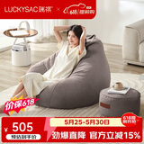 LUCKYSAC懒人沙发EPP豆袋 单人休闲客厅卧室阳台小沙发 舒适款一套暖灰色