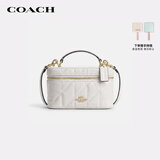 蔻驰（COACH）【品牌直供】女士RAINER18单肩斜挎化妆包白色绗缝CEO22次日达