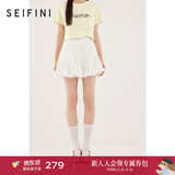 诗凡黎（‘S EIFINI）【芭蕾风蓬蓬裙】诗凡黎蕾丝拼接半身裙遮胯显瘦短款木耳边蛋糕裙 本白色 M