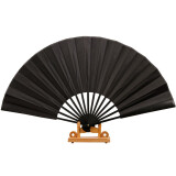 臻臻上品（zhenzhenshangpin）扇子折扇男中国风礼品古典复古风手工艺品双面黑白纸扇 10寸黑色绢布扇
