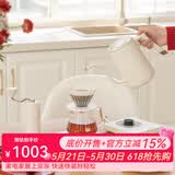 泰摩进阶手冲咖啡壶套装 磨豆机温控壶咖啡器具男女生礼物生日礼盒 进阶型套装-【栗子C3S|哑光白】