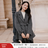 香影双面呢羊毛大衣女2025冬季新款呢子中长款高级感白色毛呢外套 中灰 S 155/80A/85-95斤