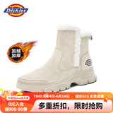 Dickies女士雪地靴女靴冬季加绒加厚短靴保暖棉鞋靴子 米色 40 