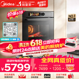 美的（Midea）【0.2s极速升温】嵌入式微蒸烤一体机GR7S 温湿智控空气炸 烤贝果 78L蒸烤箱 小西梅美的知味感R7S