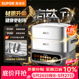 苏泊尔（SUPOR）有钛电蒸锅 家用多功能炖蒸煮一体电热锅 0涂层不锈钢底电煮锅 18L电火锅【升级款】ZN30FC1269