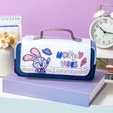 迪士尼（Disney）小学生笔袋 双层大容量收纳袋/高颜值铅笔袋/女孩文具盒 初中生学习用品疯狂动物城朱迪