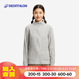 迪卡侬（DECATHLON）保暖户外抓绒衣外套男女运动宽松秋摇粒绒外套冲锋衣内胆 女款-全拉链-浅灰色 M