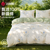 洁丽雅（Grace）7A抗菌纯棉新疆棉床上四件套A类全棉床单被套200*230cm双人床上用品1.5/1.8米床 爱莲娜