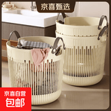 脏衣篓家用大容量超大脏衣服收纳筐卫生间浴室宿舍高颜值脏衣篮子 【升级大号】奶油白1个装