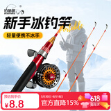 钓哈哈（Diaohaha） 短节便携式插节冰钓竿冬季垂钓韧性实心玻璃钢鱼竿筏钓海钓抛竿 0.55m 伸缩裸竿