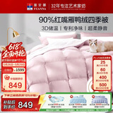 富安娜羽绒被 90%灰鸭绒被子 双人四季被芯春秋被 600g填充 203x229cm
