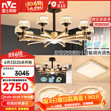 雷士（NVC）美式轻奢现代轻奢客厅灯灯臂发光吊灯三室两厅套餐WHXD100W/G-01