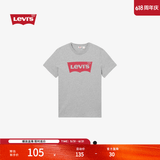 Levi's李维斯情侣美式宽松印花时尚简约舒适潮流纯棉圆领短袖T恤 灰色 002A0-0003 S