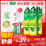 好来(原黑人)经典双重薄荷牙膏持久清新口气固齿去渍含氟3支675g