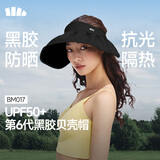 蕉下（beneunder）遮阳帽子女黑胶贝壳防晒帽男太阳帽便携空顶帽大帽檐全脸遮阳 黑
