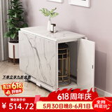 爱派森折叠餐桌家用小户型多功能折叠桌长方形可移动吃饭桌子简易饭桌 A款白大理纹 1.3m