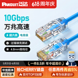 泛达 泛达超六类细网线CAT6A类跳线家用电脑宽带POE监控万兆高速成品线 经典蓝 20米