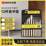 波斯（BOSI）12件套冲凿钳工钻孔定位冲子凿子 BS523812